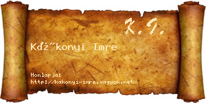 Kákonyi Imre névjegykártya
